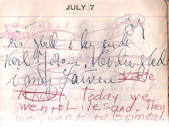 My diary, July 7, 1961 close-up